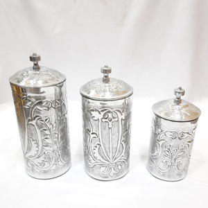 Aluminio Metal y vidrio Forma redonda Recipiente chapado en oro Estilo elegante Lujo Hecho a mano Venta caliente Excelente calidad - Product Image 6