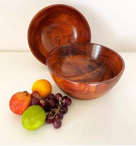 Ensaladeras de madera de pulido alto ecológicas 100%, cuencos nórdicos de diseño moderno para servir postres para hoteles, restaurantes, fiestas - Product Image 6