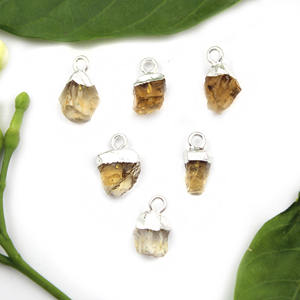 สร้อยคอเงินอิเล็กโทรเพลตเดี่ยวทำขั้วต่อพลอยซิทรินหยาบแบบ DIY ค้นหาส่วนประกอบเครื่องประดับรูปร่างแฟนซี - Product Image 2