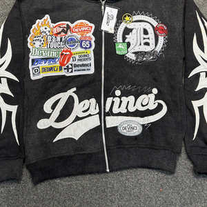 Top à la mode meilleures ventes hommes lavage à l'acide à capuche 100% coton vêtements de rue Service OEM avec un faible quantité minimale de commande hommes lavage à l'acide à capuche - Product Image 3