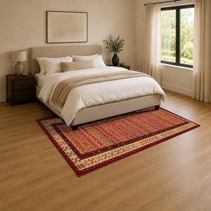 <b>RUGS</b> DEPOT LXDP-0719 Wholesale Red Burgundy Bohemian Tribal Digital Printed Machine Washable Chenille Area <b>Rug</b> <b>Non</b> <b>Slip</b> - Product Image 3