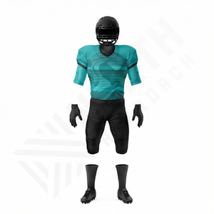 Customized American Football Uniform Premium Quality 100% Polyester Breathable Full Sleeve Team Wear Professional Plus Size - Product Image 1