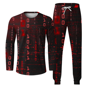Men's High Quality Reversible Summer Active Tracksuit Set Long Sleeve Crew Neck <b>Henley</b> Sublimated <b>Shirt</b> Sweat Pant Custom Logo - Product Image 3