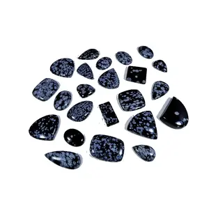 Natural Snowflake Obsidian crystal Mix Shape Loose Gemstone Cabochon healing crystal gemstone All shapes Cabochon wholesaler