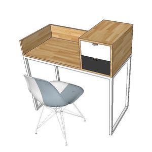 Scandinavian Style 2-Drawer Wood Rubberwood Dressing <b>Table</b> with Top Drawers SFBTD013 - Product Image 4