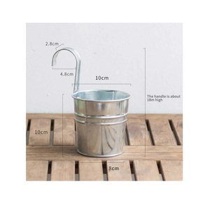 Stylish Look Galvanized Iron Flower <b>Pot</b> Metal Planter With red color Plant <b>Pots</b> Decoration Garden Flower Planters - Product Image 2