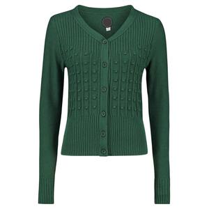 Cárdigan Informal de Invierno para Mujer, Diseño Clásico con Botones, Tejido Jacquard, Cuello en V, Antibolitas y Transpirable, Acrílico/Lana - Product Image 2