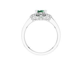 Bague Halo Classique en Saphir Naturel Taille Ovale, Argent Sterling 925, Or Blanc, Certifiée IGI, Sertissage à Griffes, Fiançailles, Anniversaire - Product Image 4