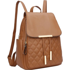 Women luxury genuine leather quilted backpack USA fashion market stylish travel work school everyday leather backpack - Product Image 3