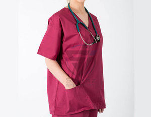 Hauts de Blouses Médicales en Toile de Coton à Manches Courtes, Détection d'Aiguilles, Fusion Sans Couture, Grandes Tailles, Unisexe, Uniformes d'Infirmière pour Hôpital - Vente en Gros - Product Image 4