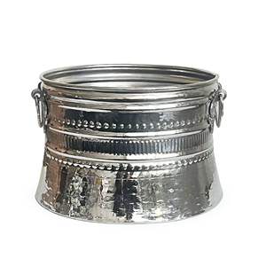 Bol en cuivre martelé fait main avec poignées en laiton, 20-25-30 cm, écologique, style classique, décoratif, couleur nickel - Product Image 1