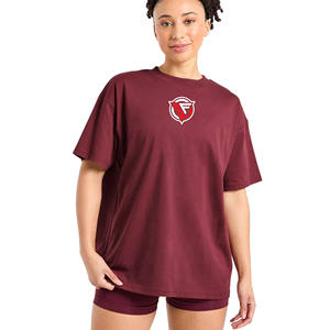 เสื้อยืดคอตตอนโอเวอร์ไซส์สำหรับผู้หญิง, เสื้อยืดวินเทจทรงหลวมแขนสั้นเสื้อลำลองสำหรับผู้หญิง - Product Image 5