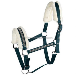 Fourrure polaire personnalisée de qualité supérieure rembourré confortable Nylon Horse Halter en 3 couleurs vibrantes et tailles personnalisées matériel nickel - Product Image 4