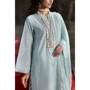 Ensemble de 3 pièces pour femmes, costume en tissu brodé avec dupatta en mousseline brodée KD-62001 - Product Image 5