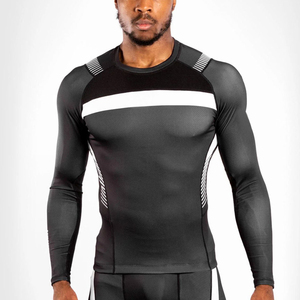 Latest Design <b>Men</b> Rash Guard Sports Wear Solid Color Long Sleeves Rash Guard With Custom Logo Printing Wholesale Customized - Product Image 1