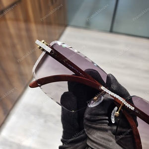 Luxurious Custom Designer Men <b>Sunglasses</b> Hiphop Rapper Style Dark Purple Moissanite Diamond Bridge Glass <b>Lenses</b> Fashion Jewelry - Product Image 2