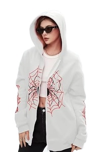 Sudadera con Capucha de Invierno con Gráfico de Araña Y2K, Sudadera con Cremallera Frontal y Logo, para Hombre y Mujer, Oversize, Estilo Urbano Vintage - Product Image 5