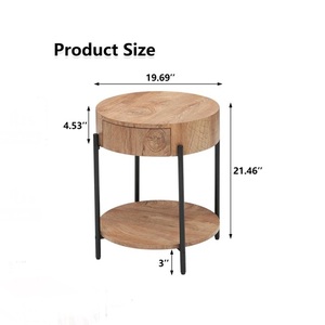 Table d'appoint moderne en bois avec base en fer pour la décoration du salon ou de la chambre Fournisseur indien pour l'extérieur - Product Image 4