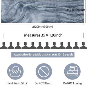 Nappe de table longue en gaze de coton moderne de haute qualité pour <span class=keywords><strong>mariage</strong></span>, baby shower, anniversaire, décoration de table EMX - Product Image 2