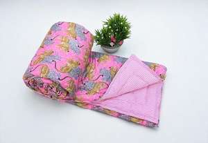 Boho Hippie Kantha Razai <b>Quilt</b> Indian <b>Handmade</b> Warm California Size Bedspread - Product Image 5