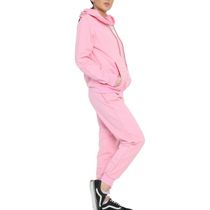 Conjunto de Sudadera con Capucha y Pantalones Deportivos Rosa Personalizado para Mujer, Conjuntos Deportivos de Dos Piezas, Venta al Por Mayor Personalizada - Product Image 3