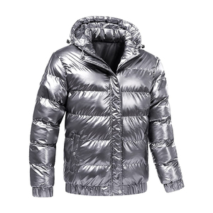Veste matelassée brillante de style streetwear pour hommes et femmes, de bonne qualité, avec col montant, dernier design d'hiver en vente - Product Image 2