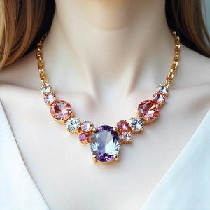 Collier pour femmes, dernier design de bijoux avec pierres multiples, design moderne, bijoux peints - Product Image 5