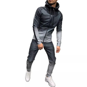 Vente en gros de survêtements d'entraînement de gymnastique pour hommes avec col à capuche sur mesure motif solide écologique - Product Image 4