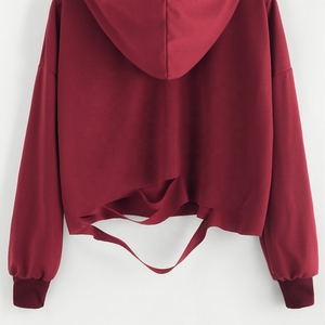 Latest Design Custom Logo Oversized <b>Crop</b> <b>Top</b> Pullover Sweatshirt Cropped Hoody Women <b>Crop</b> <b>Top</b> Hoodies - Product Image 3