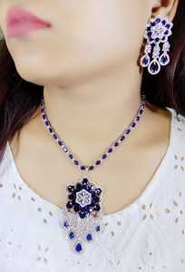 ชุดสร้อยคอโชคเกอร์หินโฆษณาตามสั่งชุดเครื่องประดับอินเดียสำหรับงานแต่งงานงานหมั้นและครบรอบ - Product Image 3