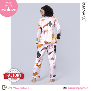 ชุดนอนผ้าซาติน 100% ที่ขายดีที่สุดชุดนอนสตรี 2 ชิ้นชุดนอนสําหรับผู้ซื้อขายส่งของแท้ - Product Image 6