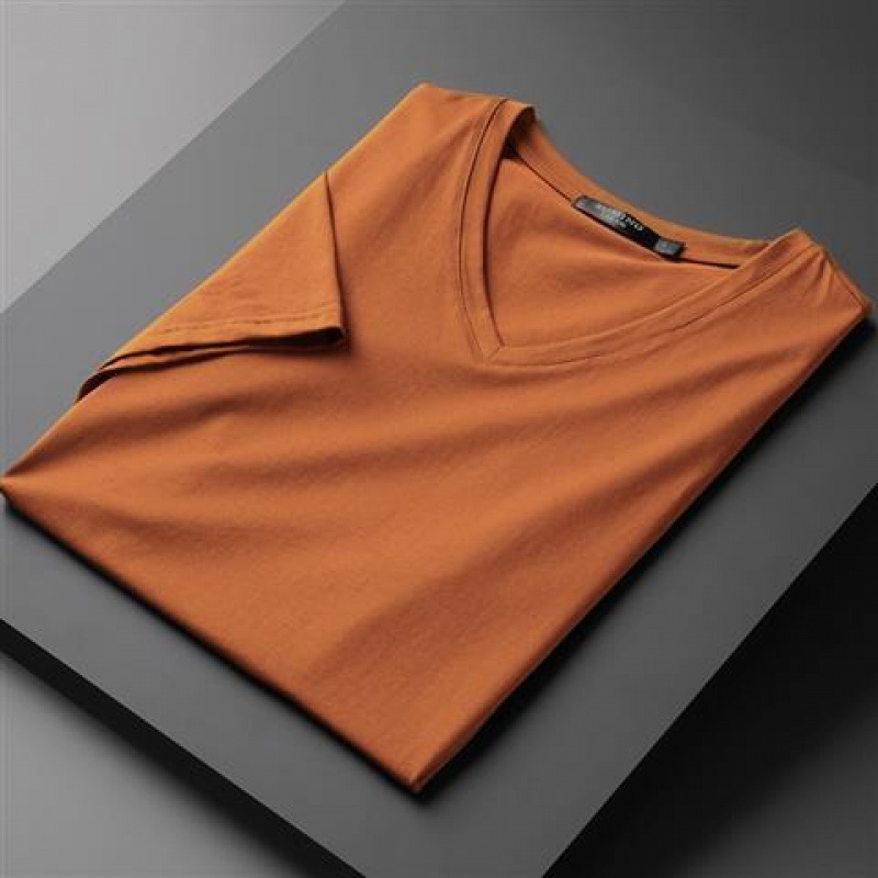 Brown V-neck short sleeves