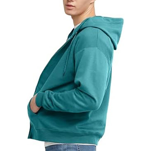 Sweat à capuche sport à double fermeture éclair avec logo personnalisé Sweats à capuche unisexes de base en coton épais et technique pour la gym avec fermeture éclair complète pour hommes de haute qualité - Product Image 3