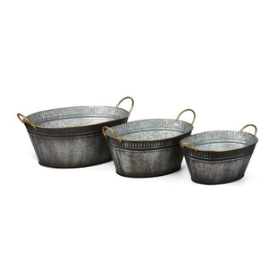 Panier galvanisé de planteur de fleur de prairie de fer pour le planteur décoratif de plancher d'utilisation de jardin à la maison en métal galvanisé - Product Image 1