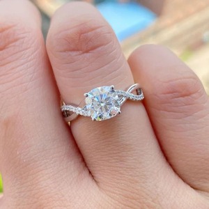 Coussin coupe Moissanite bague de fiançailles en argent Sterling bague de désherbage pour les femmes bijoux personnalisés et fabrication pour anneau pendentif - Product Image 3