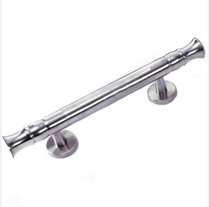 Tiradores de puerta de cristal de ducha corrediza de acero inoxidable plateado simple Nuevo estilo para villas-Precio de fábrica Manija de puerta de baño - Product Image 1