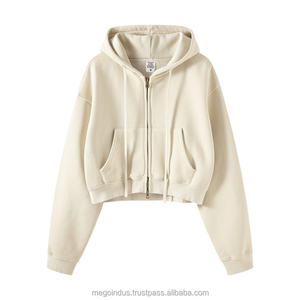 Sweat à capuche pour femme en coton 100% respirant à double fermeture éclair, imprimé personnalisé de haute qualité, vente en gros, couleur personnalisée - Product Image 3