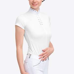 Camisa de equitación de ajuste Premium para mujer, ropa deportiva personalizable, ropa ecuestre, venta al por mayor, camisetas de espectáculo de equitación, Top de capa base - Product Image 6