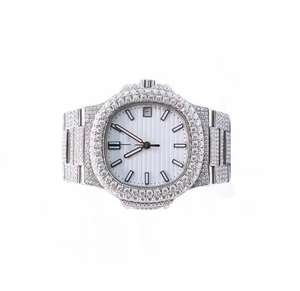 Reloj de Lujo Hip Hop con Diseño Personalizado, Acero Inoxidable, Diamante Moissanita Analógico, Movimiento Mecánico de 41 mm, Completamente Engastado con Piedras - Product Image 2