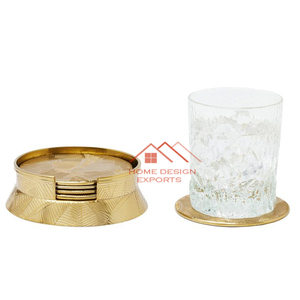 L Dessous de verre de luxe Accessoires de décoration de table Métal au prix de gros Aluminium fini doré Meta - Product Image 1