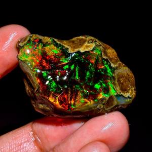 Amazing Multi Fire Natural Ethiopian Opal Play Of Fire Color Oil Rough Loose Gemstone For Making Women Silver Jewelry Wholesaler - Product Image 3