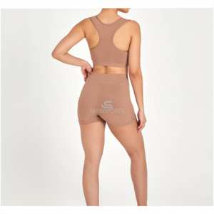 Sleeveless <b>Top</b> Casual Tracksuit Set Fitness <b>Yoga</b> Women High Waist Breathable Leggings and Bra Set with high quality - Product Image 5