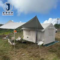 Tente de camping gonflable portable, imperméable, anti-UV, écologique, en PVC Oxford, quatre saisons, une chambre et un salon
