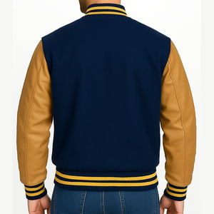 Veste universitaire personnalisée, veste d'hiver chaude en chenille, patch en laine, manches en cuir, uniforme de baseball varsity pour hommes - Product Image 5