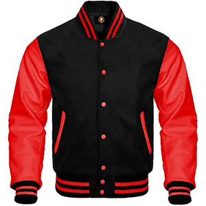 Vestes Letterman de haute qualité personnalisées Street Wear Logo Pattern Unisex Plus Size Baseball Jacket for Winter Button Now Sale! - Product Image 4