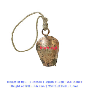 Antique Decor Vintage Style Metal <b>Craft</b> Rustic Gold Desert Bells, Wind Chimes bells, Bhuj Bells, Indian Copper Bells - Product Image 5