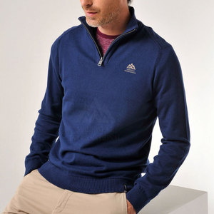 Sudadera de invierno con media cremallera para hombre, alta calidad, transpirable, 100% algodón, patrón sólido, diseño de logotipo personalizado, precio - Product Image 1