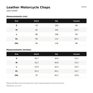 Chaps de cuero para motocicleta, de piel de vaca, largos, con cremalleras en las piernas, con cordones en la parte trasera, para montar, con logotipo personalizado, OEM, venta al por mayor - Product Image 6