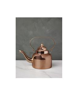 Hervidor de cobre vintage único con acabado bruñido y diseño hecho a mano perfecto para usar con estilo o en la estufa - Product Image 2