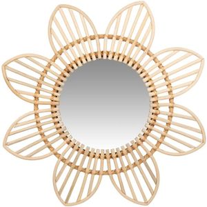 Miroir en rotin Usine Vente en gros Miroir mural rond suspendu en rotin Miroirs de maquillage muraux suspendus - Product Image 2